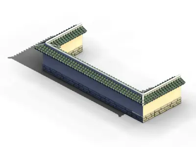 Game River Yang City - a small wall -01 3D model