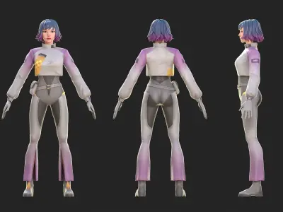Sci-fi Girl Mira  Low-poly 3D model