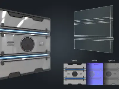 Sci-Fi Panel 2 - Low Poly Low-poly 3D model