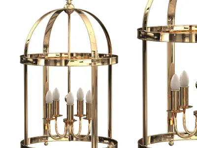Apollo Round S Steel Lantern 3D model