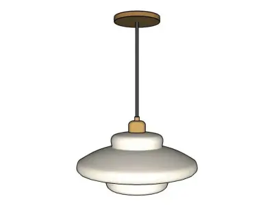 Miller Art Deco Milk Glass Pendant by Tudo and Co  3D model