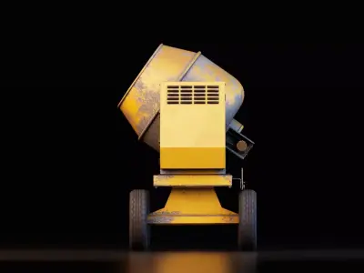 Concrete Mixer Machine Low-poly 3D model