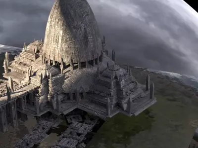 Dark Jedi Training facility kit bash 3D model