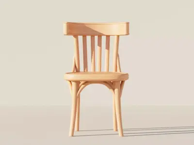 Bentwood Cafe Chair 3D Model Low-poly 3D model
