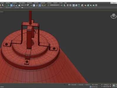 BUTTE 18 CONE AGED BRASS PENDANT Low-poly 3D model