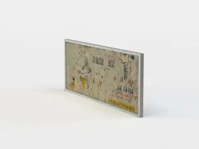 Poster frame with graffiti Low-poly 3D model