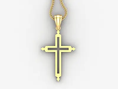 High Cross Pendant Light Gold 18K 4CP054 3D print model