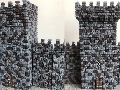 Castle builder - Large square towers 3D print model