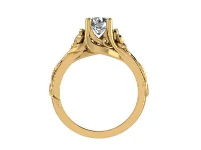 Ring175 filigree engagement ring gold 3D print model