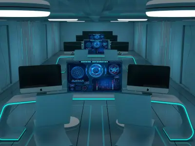 Sci Fi Control Room 3D model