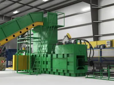  Horizontal Hydraulic Baler Machine Green 