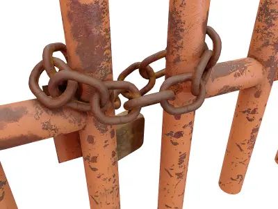 Grungy metal door   3D model