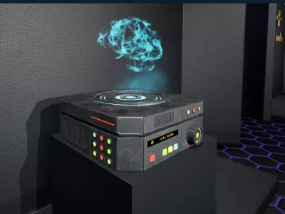 Hologram Brain Low-poly 3D model