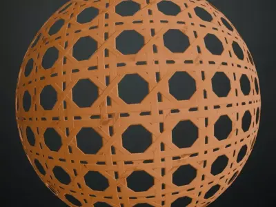 Natural Rattan Woven Lattice PBR Texture