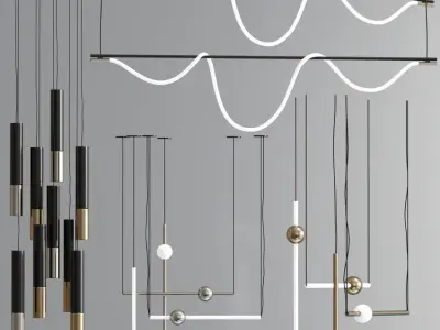 Modern Ceiling Suspension Pendant Collection 3D model