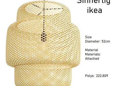 Collection rattan pendant lights 3D model