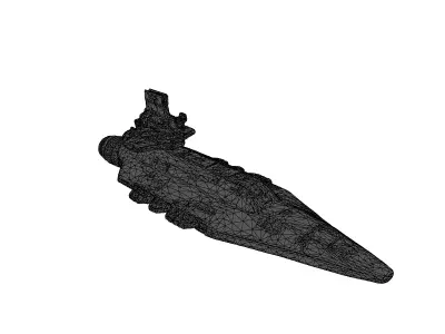 SciFi Cruiser Interstellar Warship Model Low-poly 3D model