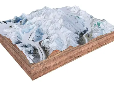 Denali Mountain Alaska USA 3D model