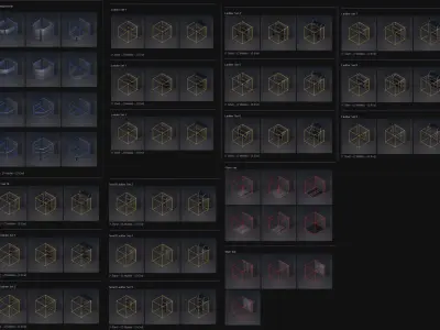 Futuristic Ladders and Stairs Set - All Available PBR Textures  Low-poly 3D model