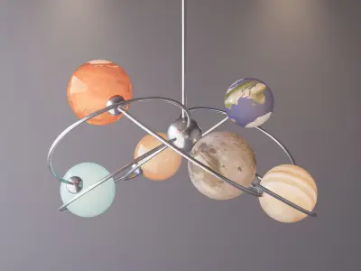 Planet chandelier 3D model