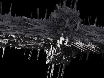 Mega Sci-Fi city Space station 3D model