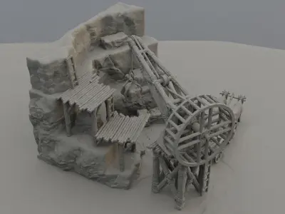Small Stone Quarry  Tabletop Terrain 28 mm 3D print model