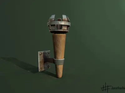 Torch and Scone Low-poly 3D model
