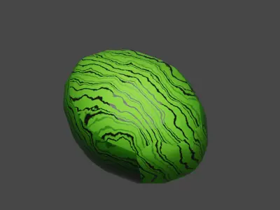Watermelon with real dimension Free low-poly 3D model