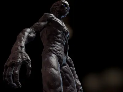 Alien v1  Animated and Game Ready Low-poly 3D model