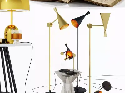 Tom Dixon lamps and tables  3D model