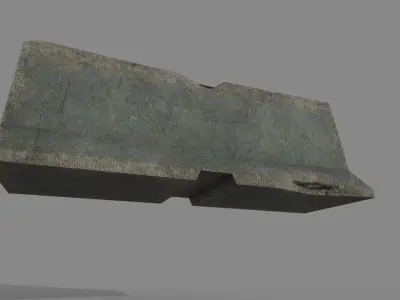 Concrete Barrier Low-poly 3D model 25