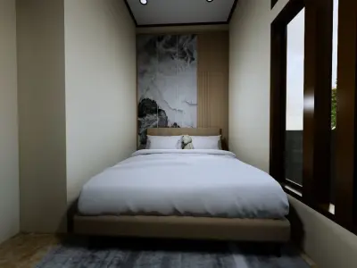 1 Floor Modern House Design Full Interior Paket 3D model