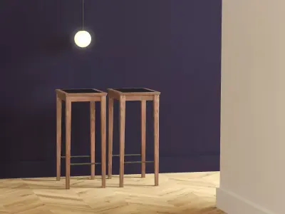 No two side tables with tops 3D model