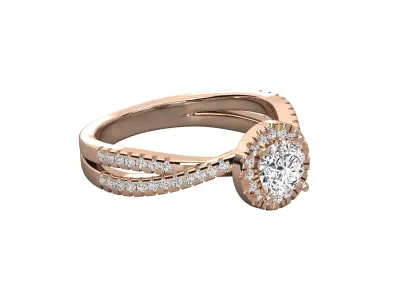 Women Light Weight Solitare Diamond Wedding Ring   18 3D print model