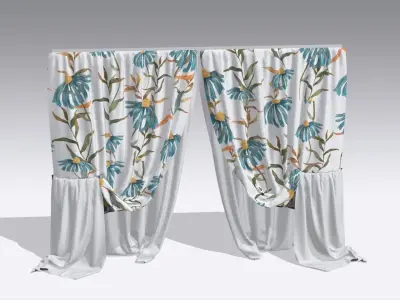 Curtain Low-poly 3D model