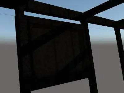 Modern bus stop Low-poly 3D model