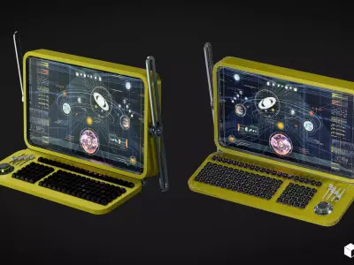 Sci-fi AStro Computer Low-poly 3D model