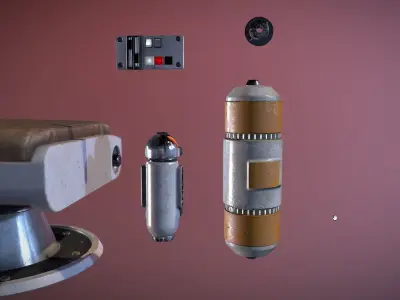 Sci-Fi Chair Kit Low-poly 3D model