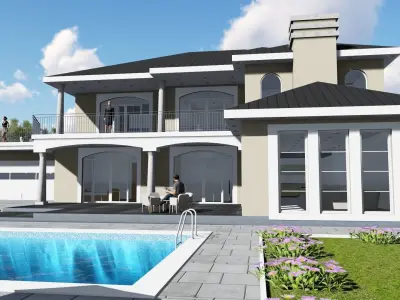 COUNTRY VILLA EXTERIOR  INTERIOR 3D model