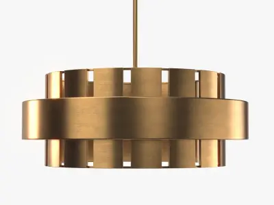 Orbit Brass Modern Round Chandelier 3D model