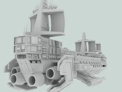 Space assault frigate 3D model