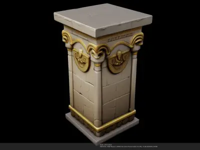 Stylized Roman Column AI Low-poly 3D model