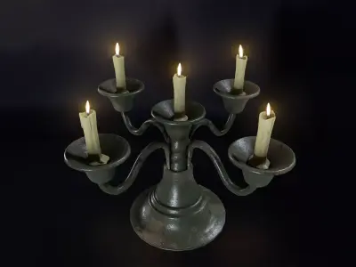 Candle Stand 01 Low-poly 3D model