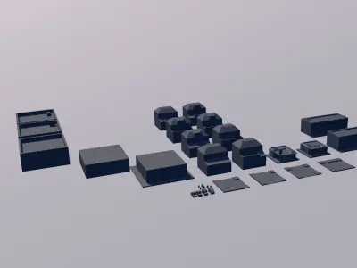 Modular Lowpoly City  Free low-poly 3D model