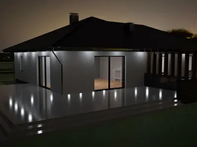 Single storey residental house 3D model
