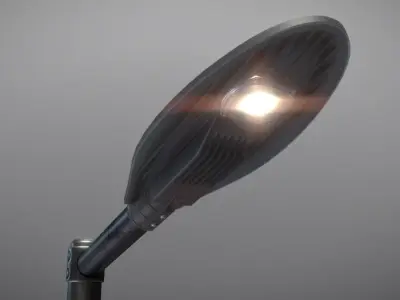 Sci-Fi Street Light 14 version 1  3m with pole 3 Low-poly 3D model