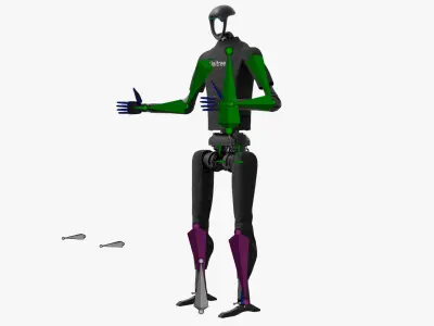  Unitree Robot Humanoid Rigged For Blender Animated Set 