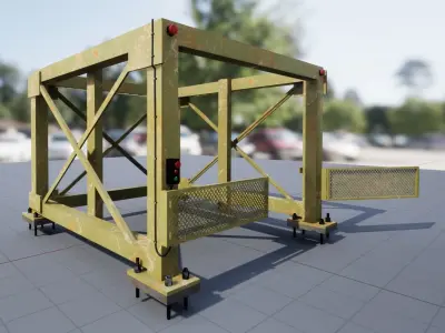 Modular industrial Elevator UE5 Low-poly 3D model