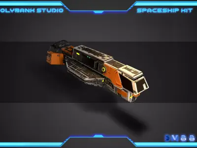 PolyBank Spaceship N05 Low-poly 3D model