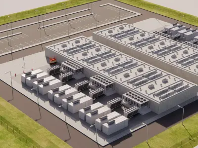 Data Center Area with Server 3D model